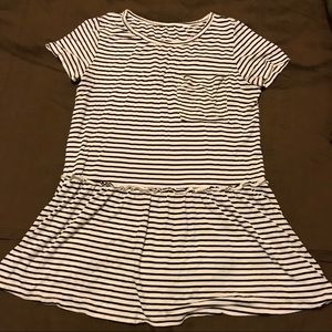 Black & white stripe peplum tee